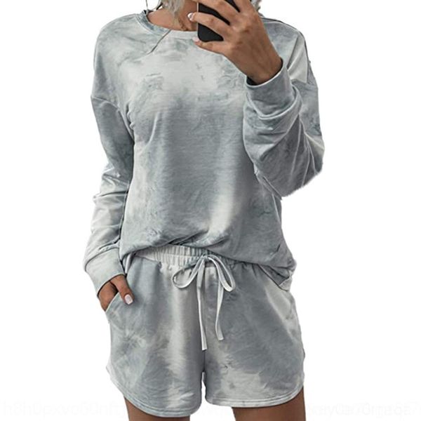

srbv 2021 housewear long sleeve printed round neck pants women's t-shirt for women trousersshorts and trousers 2021 housewear long slee, White