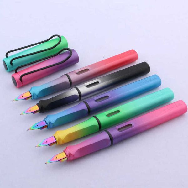 

color high fashion quality brand gradient ef nib blue purple aurora fountain pen stationery office school suppli
