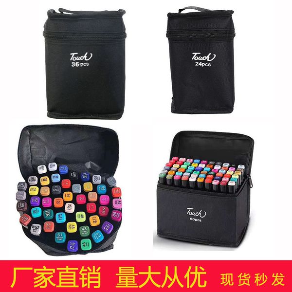 

painting pens bag 48 double head oil set 60 80 color art marker, Black;red