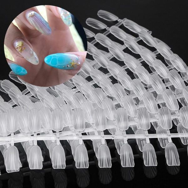 

240pcs/bag false nail tips natural clear color for uv gel polish art design display practice manicure fake nails, Red;gold