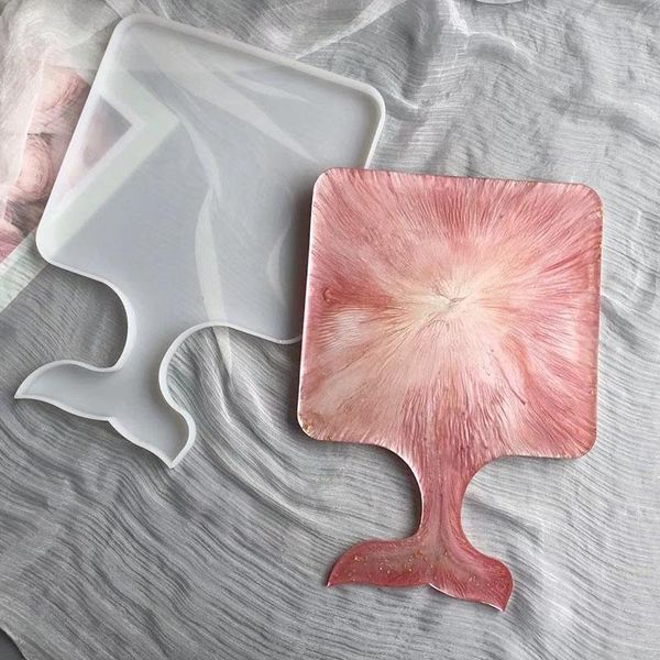 

craft tools fish tail square shape tray silicone mold diy handmade fruit cup casting uv epoxy resin molds jewelry display organizer