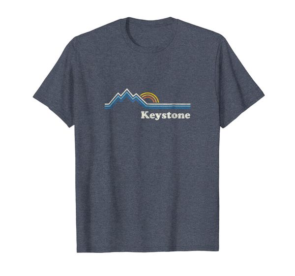 

retro keystone colorado t shirt vintage sunrise mountains, White;black