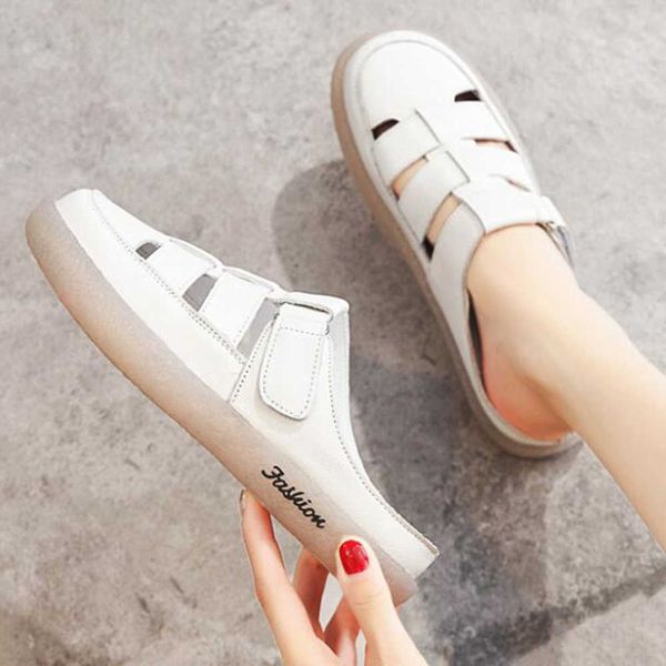 

ladies sandals summer women shoes soft bottom retro baotou female bottom non-slip slippers plus size qq773 210625, Black