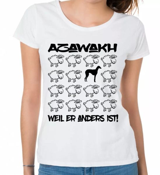 

azawakh womens t-shirt black sheep women dog dogs fashion, White;black