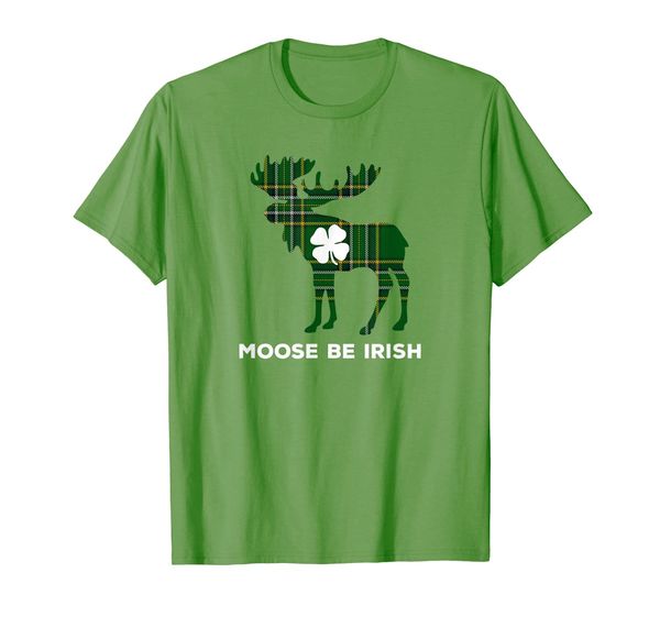 

funny shamrock moose be irish st. patrick's day t-shirt, White;black