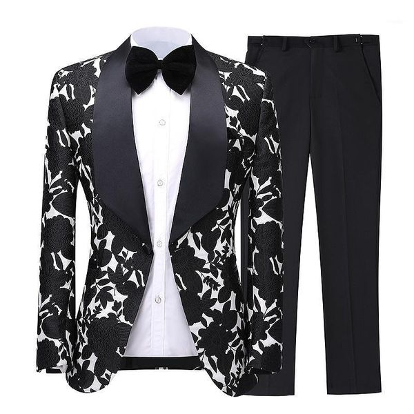 

men's suits & blazers european and american two-piece groomsmen clothing slim korean formal embroidered, White;black