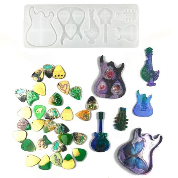 

craft tools guitar picks epoxy resin mold plectrums keychain pendant storage box silicone mould diy crafts finger