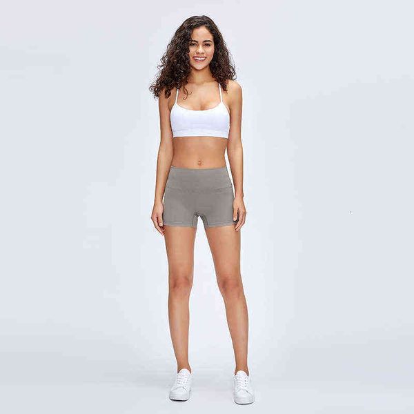 

women's pants capris 2022 summer no embarrassment line yoga short's double-sided matte training running three-point pants, Black;white