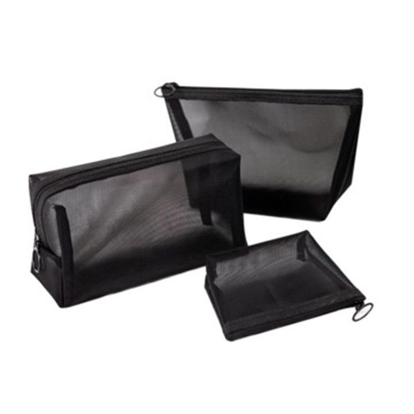

cosmetic bags & cases 3pcs mesh makeup zipper pouch see through bag for home offices travel jl