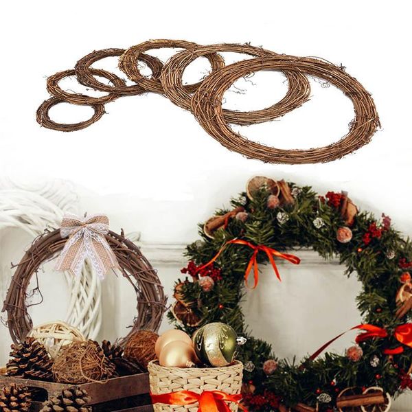 

decorative flowers & wreaths 8-30cm christmas natural rattan wreath wedding garland decoration home wall hanging ornament gift