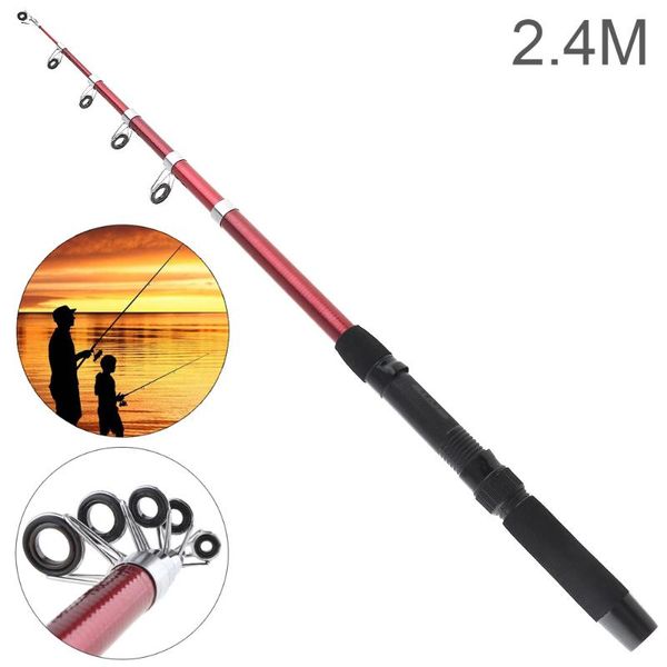 

2.4m hard glassfiber fishing rod sea pole travel rock rods boat