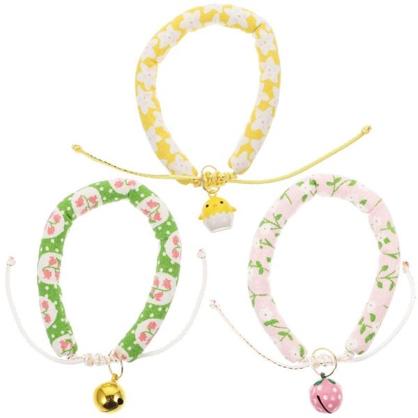 

cat collars & leads 3pcs pet safety with elastic strap bell decors