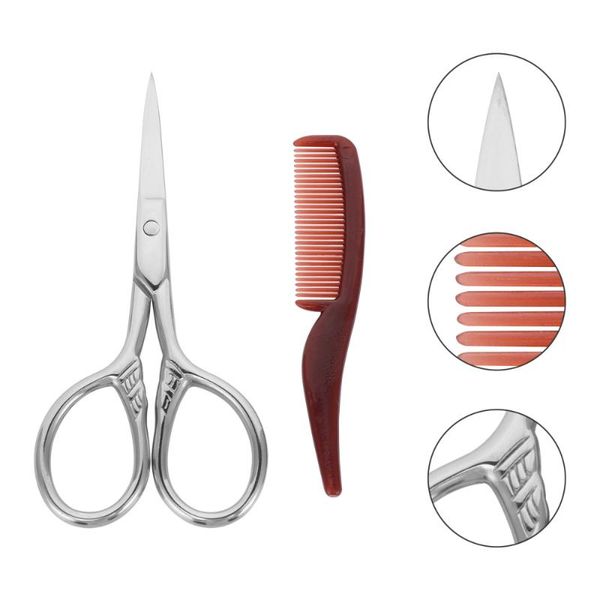 

hair scissors 2 sets men beard mustache trimmer comb kit with storage bag