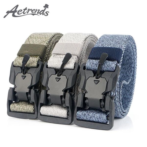 

belts [aetrends] men's tactical belt nylon webbing waist with quick-release buckle military for camping expedition d-0179, Black;brown