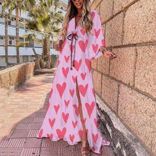 

women's swimwear casual loose love print long sleeve women dress summer fashion lovely bandage beach party wear dresses vestidos, White;black