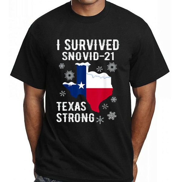 

i survived snovid-21 texass t-shirt, White;black