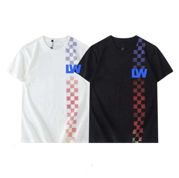 

brand printed short-sleeved t shirt lvv, White;black