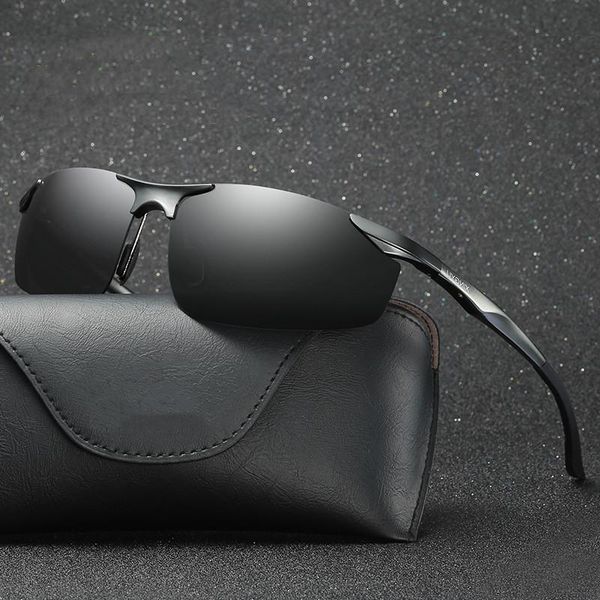 

sunglasses 2021 vintage ultra-light aluminum polarized for men casual square gradient lens outdoor driving hd sun glasses uv400, White;black