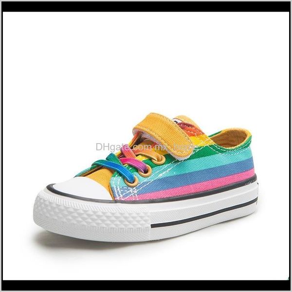 

baby maternity drop delivery 2021 children canvas boys girls sneakers rainbow wild kids casual shoes breathable spring and autumn 201120 cvx, Black;red