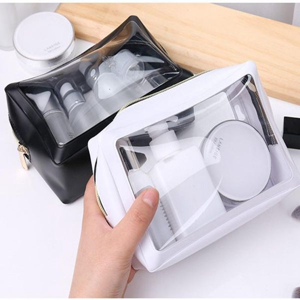 

storage bags transparent pvc waterproof makeup bag portable clear cosmetic for women zipper beauty case outdoor travel supplies