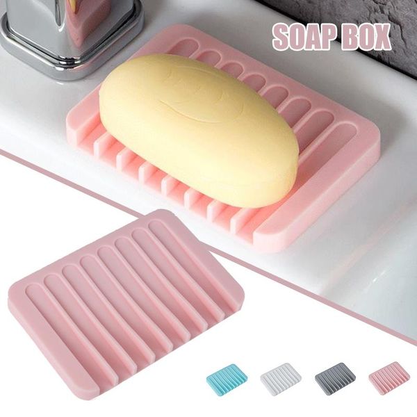 

soap dishes premium silicone holder with self-draining inclined grooves durable wear resistant non-slip for bathroom kitchen