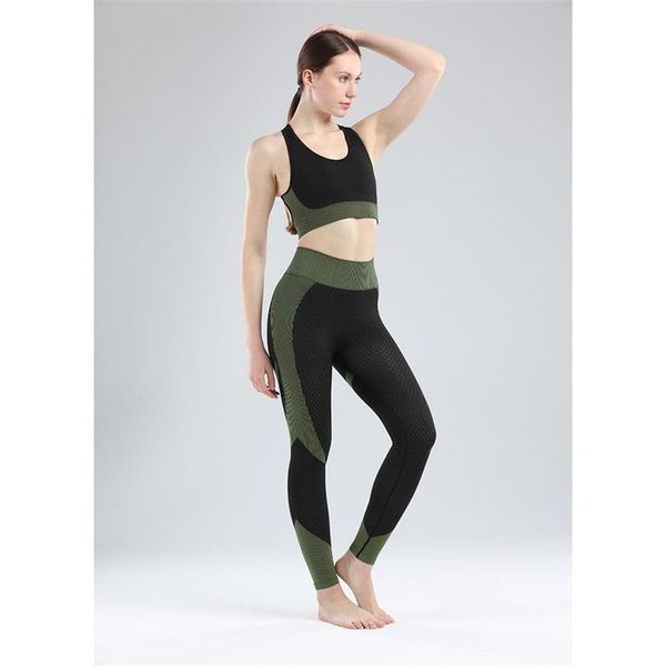 

women's two piece pants 3pcs/set women yoga sets gym seamless suits support bra crop fitness sport wear walking shooting dancing sports, White