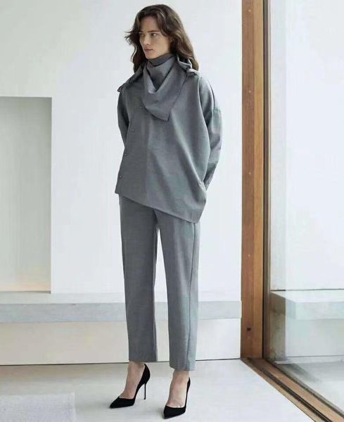 

women's pants & capris [elfstyle] - grey noma wool suit trousers for woman, Black;white