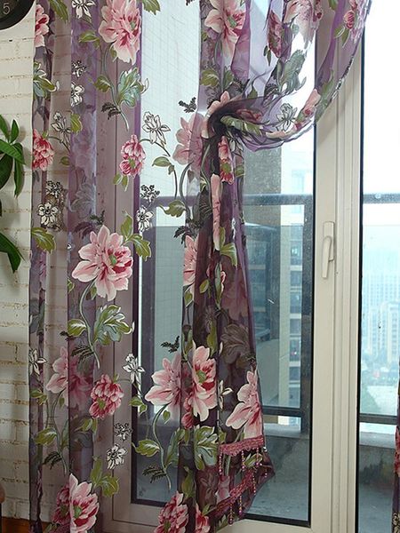 

shower curtains glass door decorative curtain elegant women bedroom peony voile tulle with lace ham pendants french window drape sheer