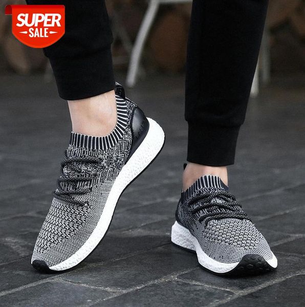 

korean version of sports shoes, men's flying woven casual hiking running daddy shoes #su6b
