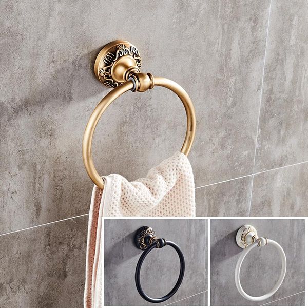 

nordic style bathroom accessories black/white towel ring inlaid on a circular wall kitchen rings