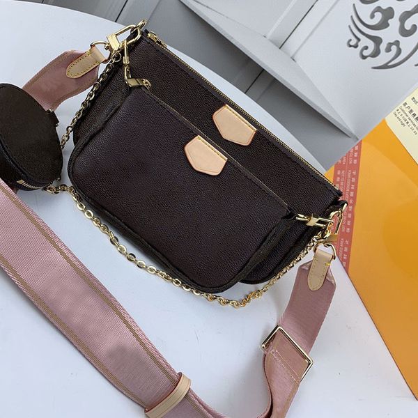 

shoulder bag slanted crossbody pocket wallet with a three-piece vintage leather mini strap chain