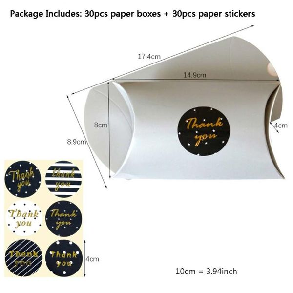 

gift wrap 30 sets pillow shape candy paper bags christmas wedding packaging boxes with stickers party favors wrapping decoration n7mb