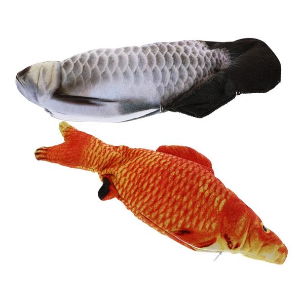 

cat toys 2pcs fish shape teasing interactive plush design