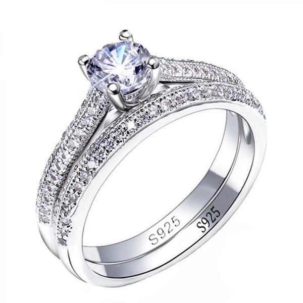 

cluster rings 925 sterling silver moonso set for women ring setting wedding and engagement couple jewelry r779, Golden;silver
