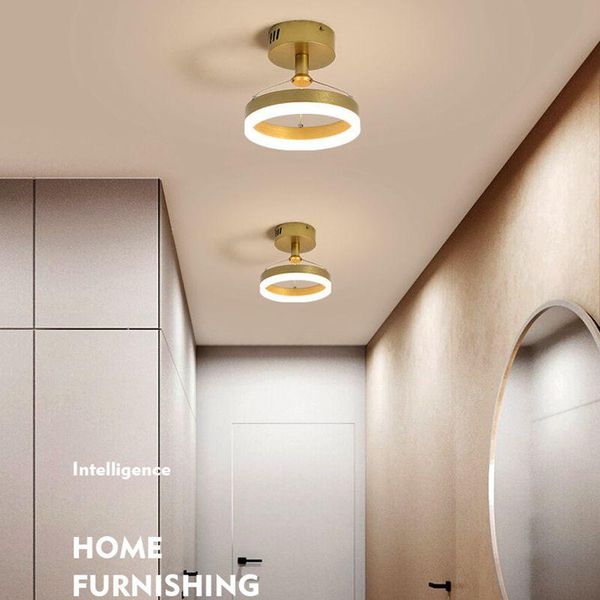 Plafoniere Corridoio moderno Illuminazione a LED Soggiorno e camera da letto Personalità creativa Portico Balcone Decorativo dorato