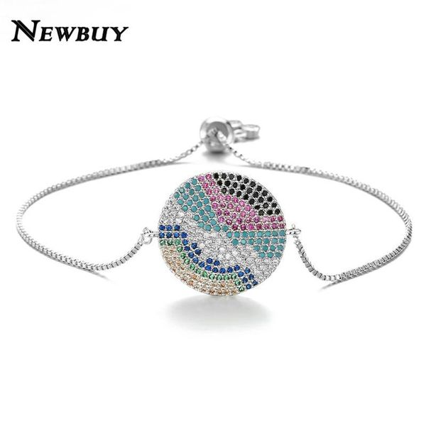 

charm bracelets buy luxury cubic zirconia bracelet bangle for women adjustable gold/silver/rose gold color round female gift, Golden;silver