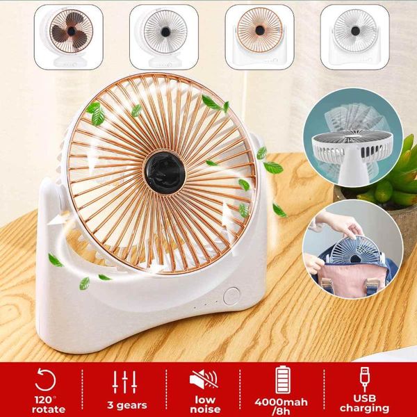 

mini usb desk fan small quiet personal air cooler powered table rotatable adjustable 3 speeds fans for home & office electric