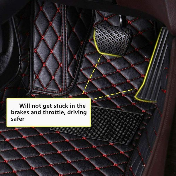 

custom car floor mats for fiat 500 2011-2012 hatchback waterproof leather red