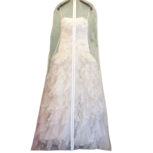 

clothing & wardrobe storage double soft tulle dust cover with zipper for wedding bridal dress evening robe protect case length 180cm fn004