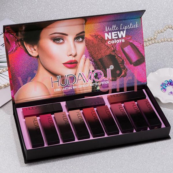 

Hudamoji Matte Lipstick Lip Gloss Set - 12 Colors, Long-Lasting, High Pigment, Makeup Kit for Christmas & Halloween
