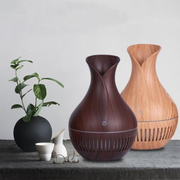 

essential oils diffusers 130ml air humidifier ultrasonic usb electric aroma oil diffuser wood grain mist maker led light for home