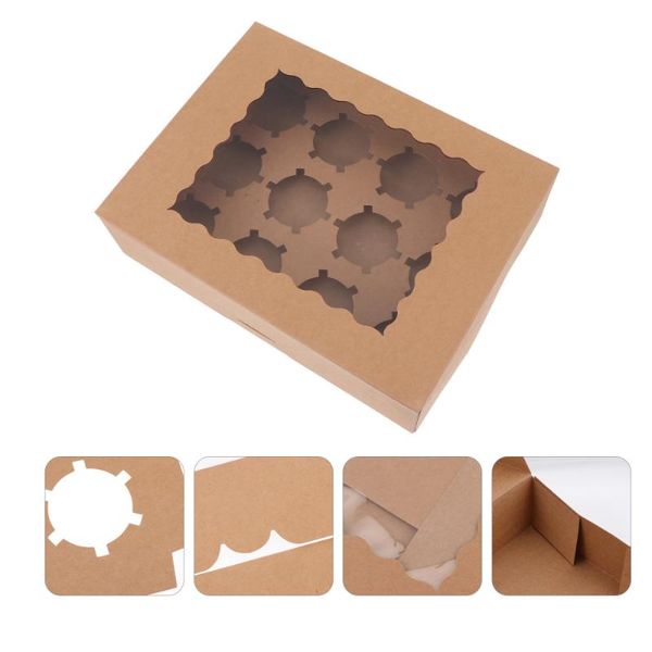 

gift wrap 10pcs upper window dessert packing boxes cake (assorted color)