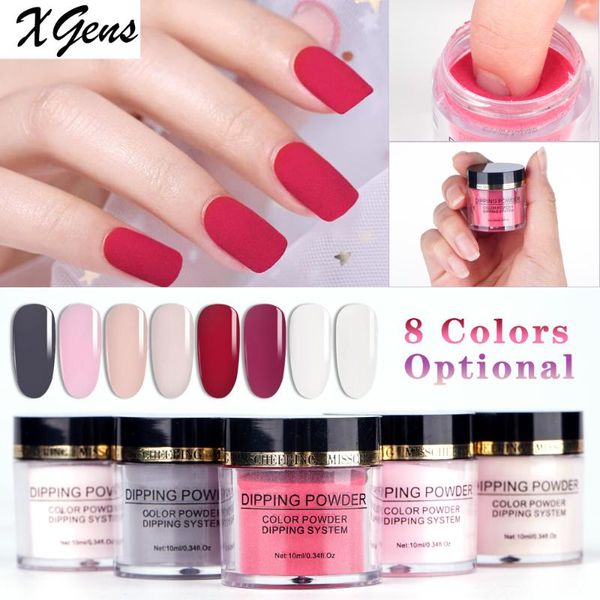 

nail glitter xgens dipping powder pure color natural dry art pigment dust power 10ml no need uv lamp, Silver;gold