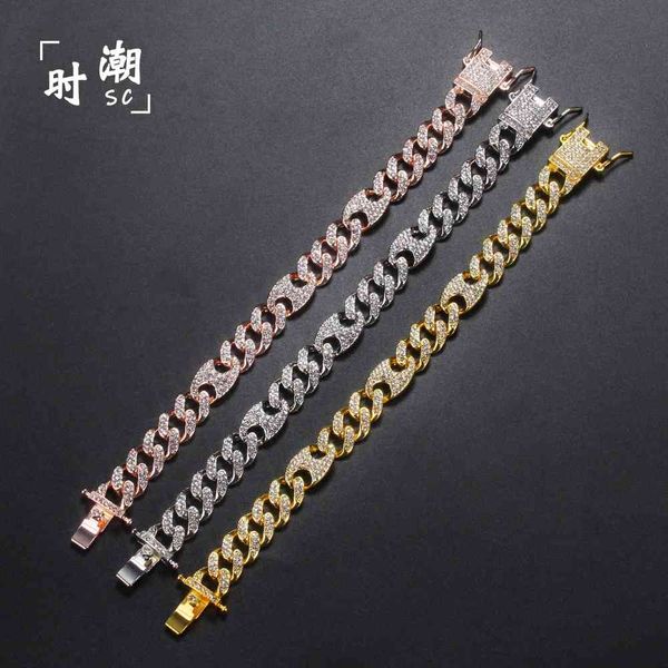 

anklets cuba chain anklet coffee bean buckle hip hop jewelry, Red;blue