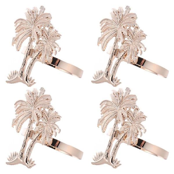 

napkin rings 4pcs electroplated coconut palm tree eco-friendly clasps
