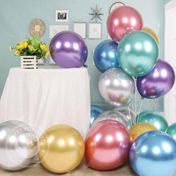 

party decoration 10/12inch 10/30/50pcs metallic balloons 1.8/2.8g birthday helium balloon latex wedding