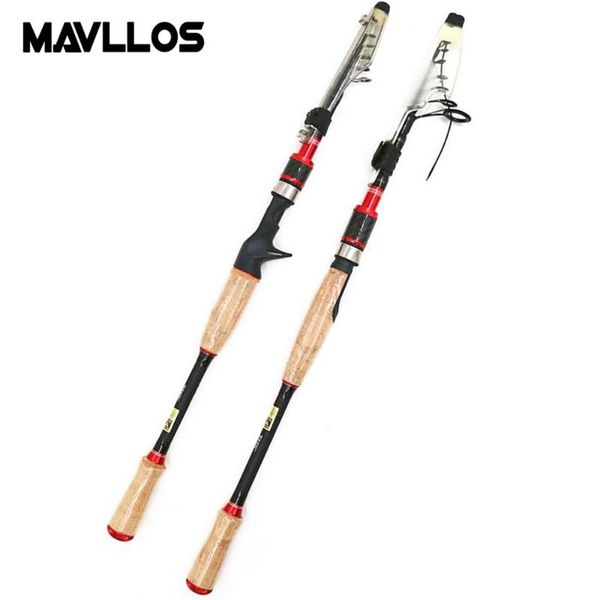 

mavllos ml pole telescope spinning rod lure weight 11-38g soft wood handle ultralight carbon carp casting fishing boat rods