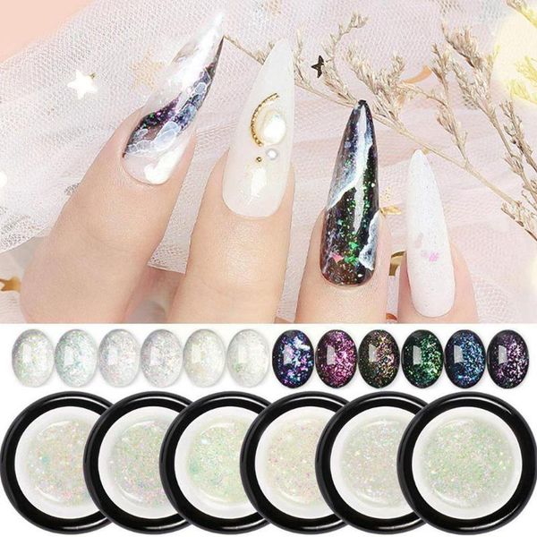 

nail gel galaxy starry lacquer varnish eye magic chameleon manicure finger extension crystal magnetic ar t5l3, Red;pink