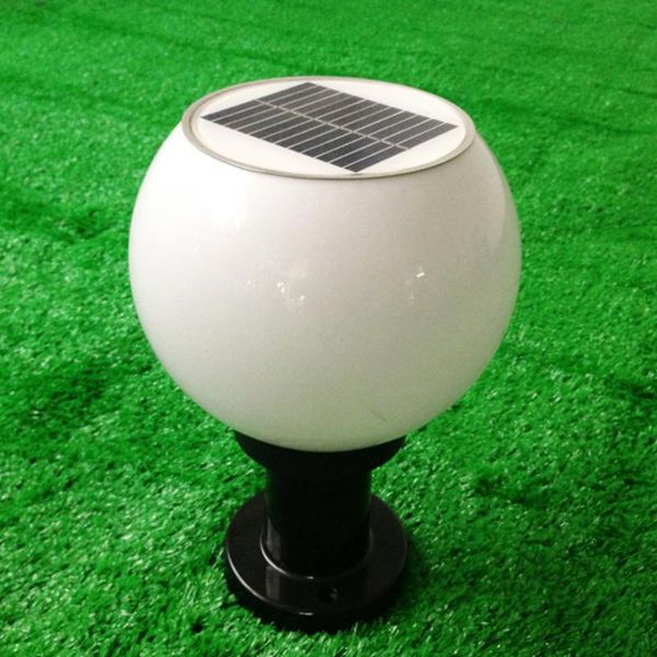 

solar wall pillar lamp outdoor round ball light(white)