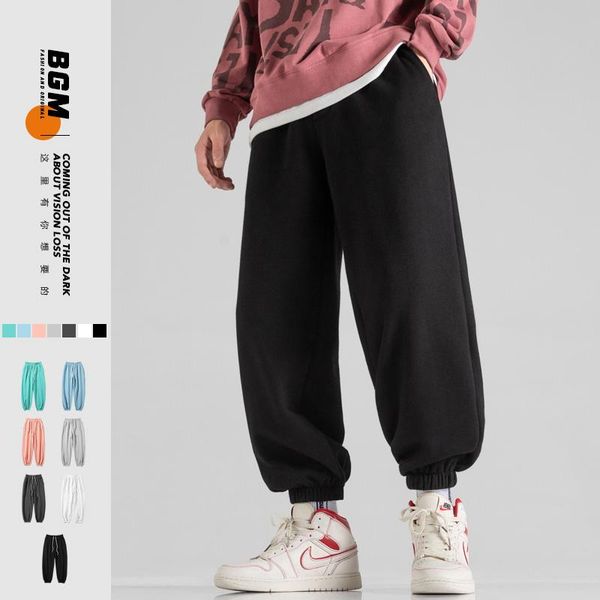

men's pants 2021 autumn men sweatpants large size m-5x casual ankle length trousers, Black